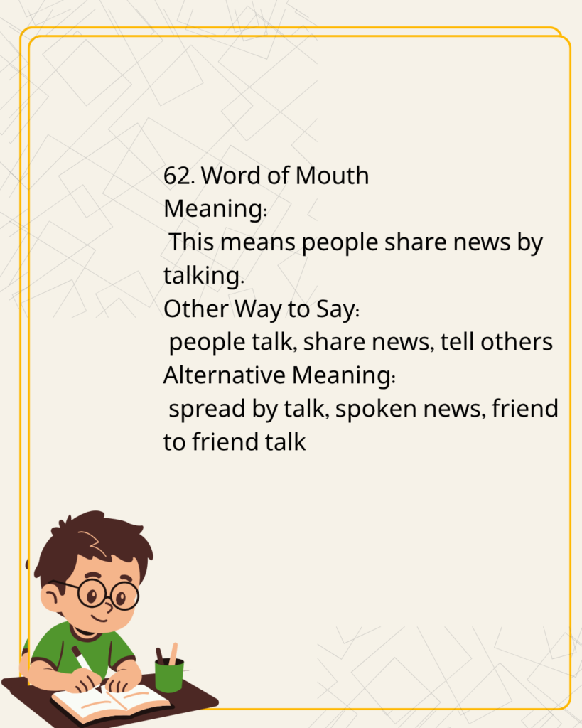 Word of Mouth
Meaning